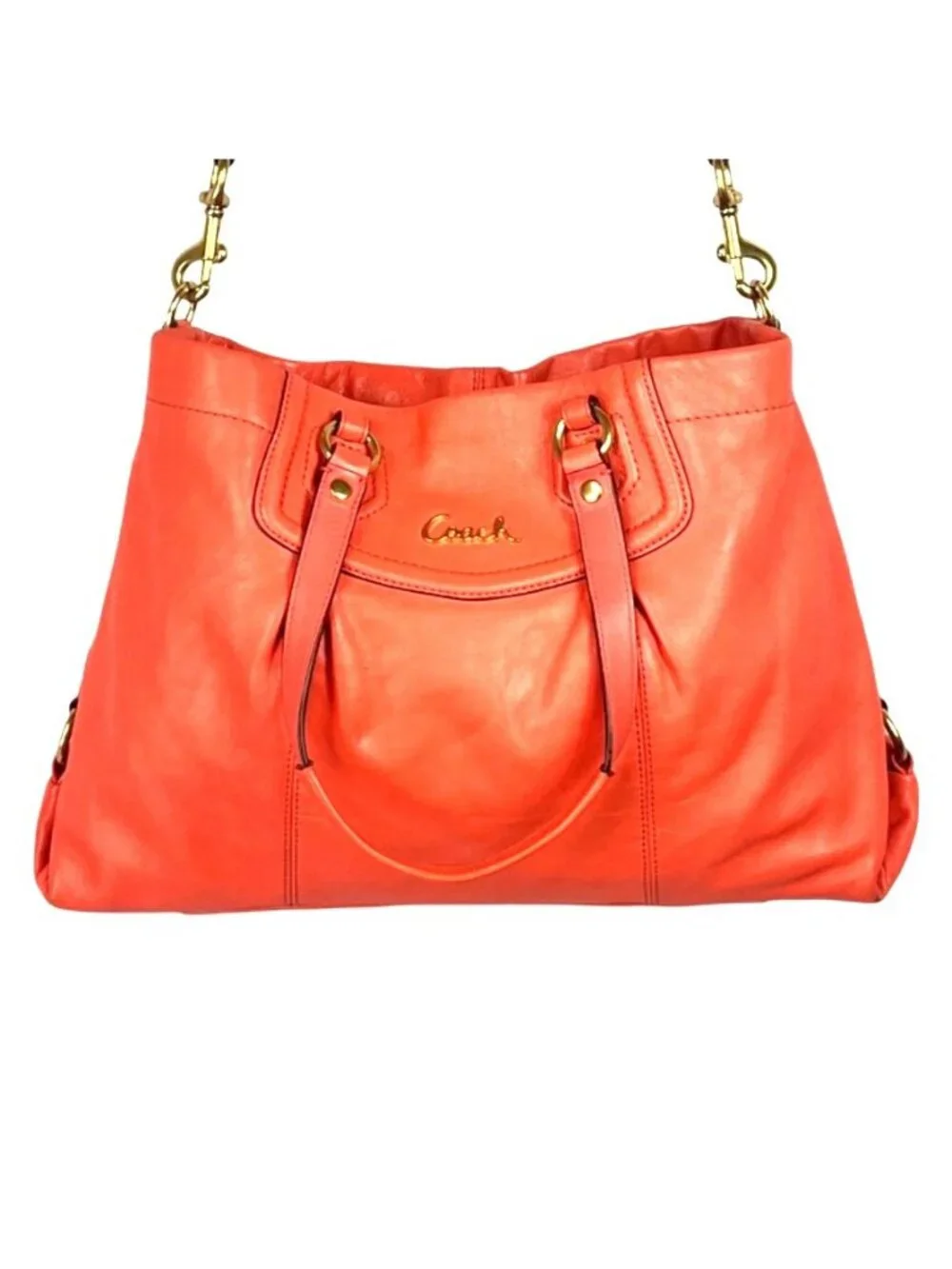 Coach 2013 Salmon Leather Ashley Carryall Shoulder Bag Purse C1375 - F19243